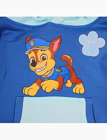 Paw patrol - felpa con cappuccio stampata, tasca a marsupio