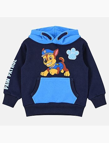 Paw patrol - felpa con cappuccio stampata, tasca a marsupio