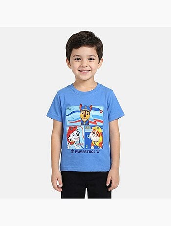 Paw patrol - maglietta a maniche corte con stampa, collo rotondo