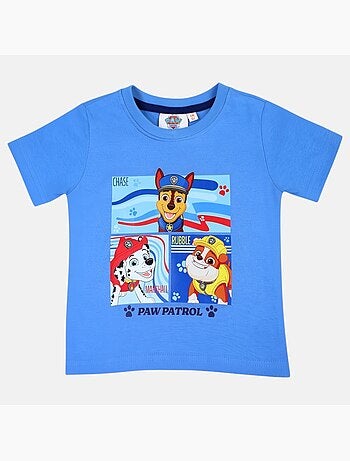 Paw patrol - maglietta a maniche corte con stampa, collo rotondo