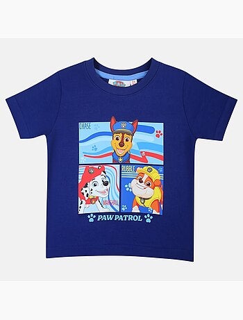 Paw patrol - maglietta a maniche corte con stampa, collo rotondo