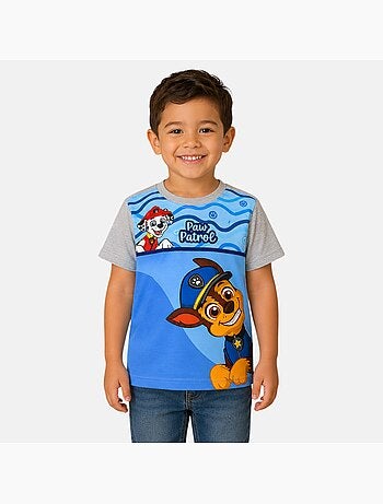 Paw patrol - maglietta a maniche corte con stampa, collo rotondo