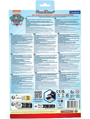 Paw Patrol 11'' tavoletta Eink multicolore per imparare a disegnare con gli stencil