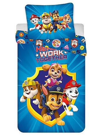 Paw Patrol, Completo Letto per Bambino Stampato Reversibile 100% Cotone, TOGETHER