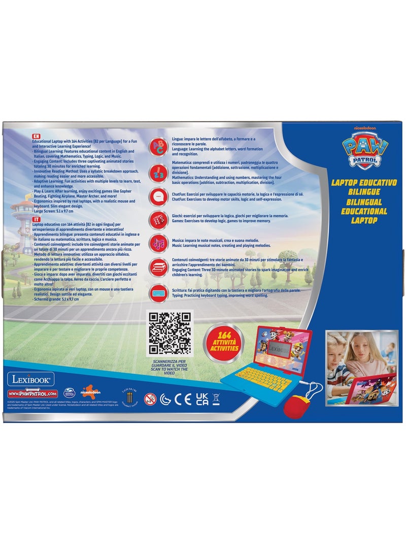 Paw Patrol computer portatile educativo bilingue con 164 attività (EN/IT) Rosso - Kiabi