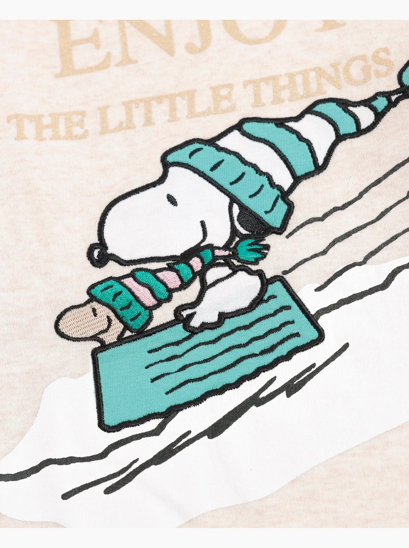 PEANUTS Let It Snow Pigiama a maniche lunghe per bambine Beige - Kiabi