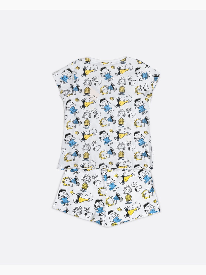 PEANUTS Party Friends Pigiama a maniche corte per ragazze Bianco - Kiabi