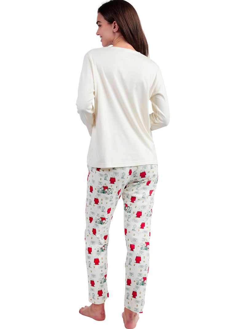 PEANUTS Pigiama a maniche lunghe classico da donna Peanuts Ecru - Kiabi