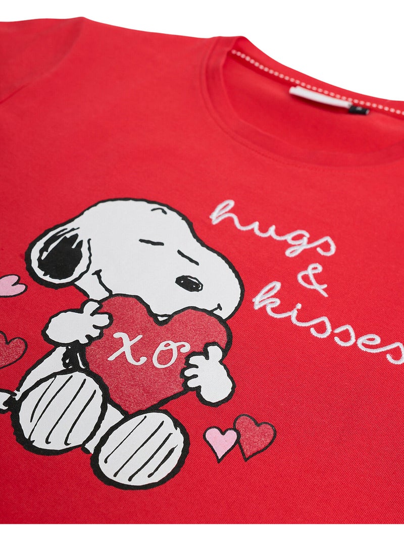 PEANUTS Pigiama a maniche lunghe In My Heart per ragazza Rosso - Kiabi