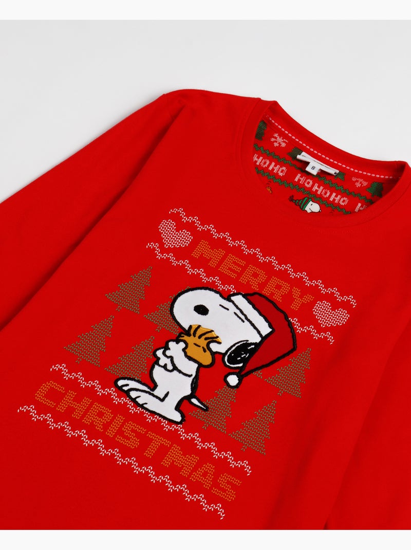 PEANUTS Pigiama a maniche lunghe Merry Christmas per ragazze Rosso - Kiabi