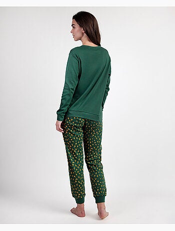 PEANUTS Pigiama a maniche lunghe Peanuts verde classico da donna