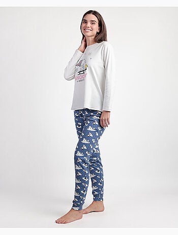 PEANUTS Pigiama a maniche lunghe Snow Drift Ecru da donna