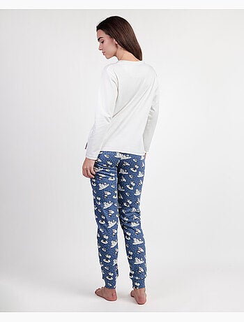 PEANUTS Pigiama a maniche lunghe Snow Drift Ecru da donna