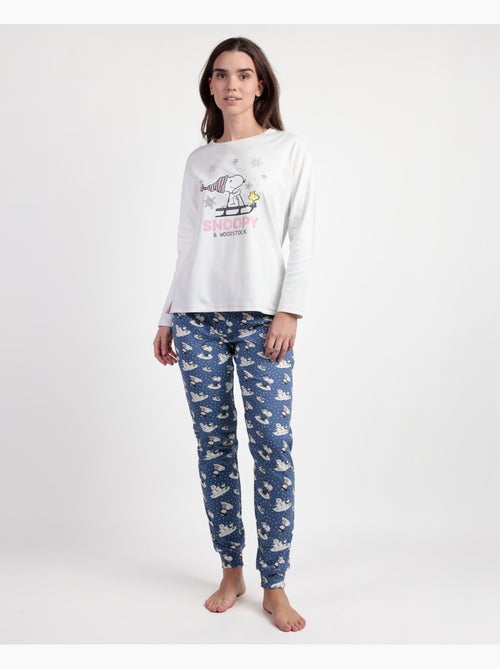PEANUTS Pigiama a maniche lunghe Snow Drift Ecru da donna - Kiabi PEANUTS Pigiama a maniche lunghe Snow Drift Ecru da donna - Kiabi
