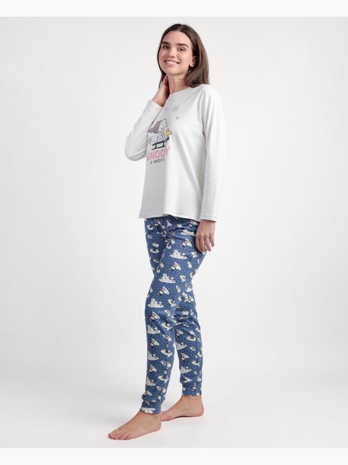PEANUTS Pigiama a maniche lunghe Snow Drift Ecru da donna - Kiabi PEANUTS Pigiama a maniche lunghe Snow Drift Ecru da donna - Kiabi