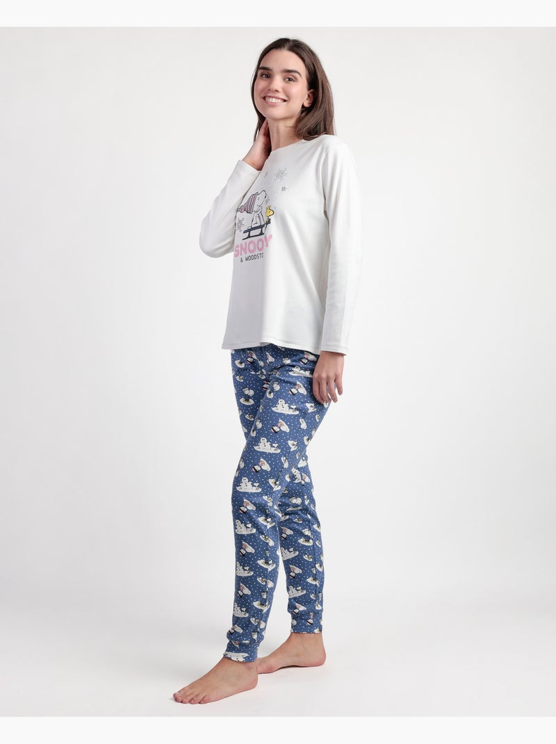 PEANUTS Pigiama a maniche lunghe Snow Drift Ecru da donna Ecru - Kiabi