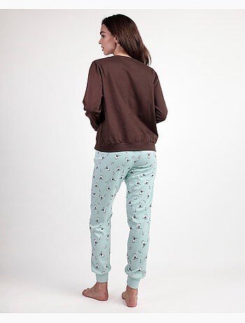 PEANUTS Pigiama da donna a maniche lunghe in peluche Sleep Society