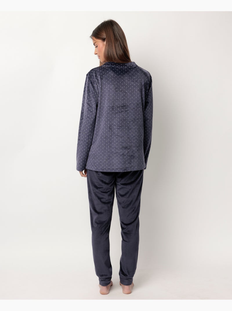 PEANUTS Pigiama in velluto a maniche lunghe Let It Snow da donna Blu marino - Kiabi