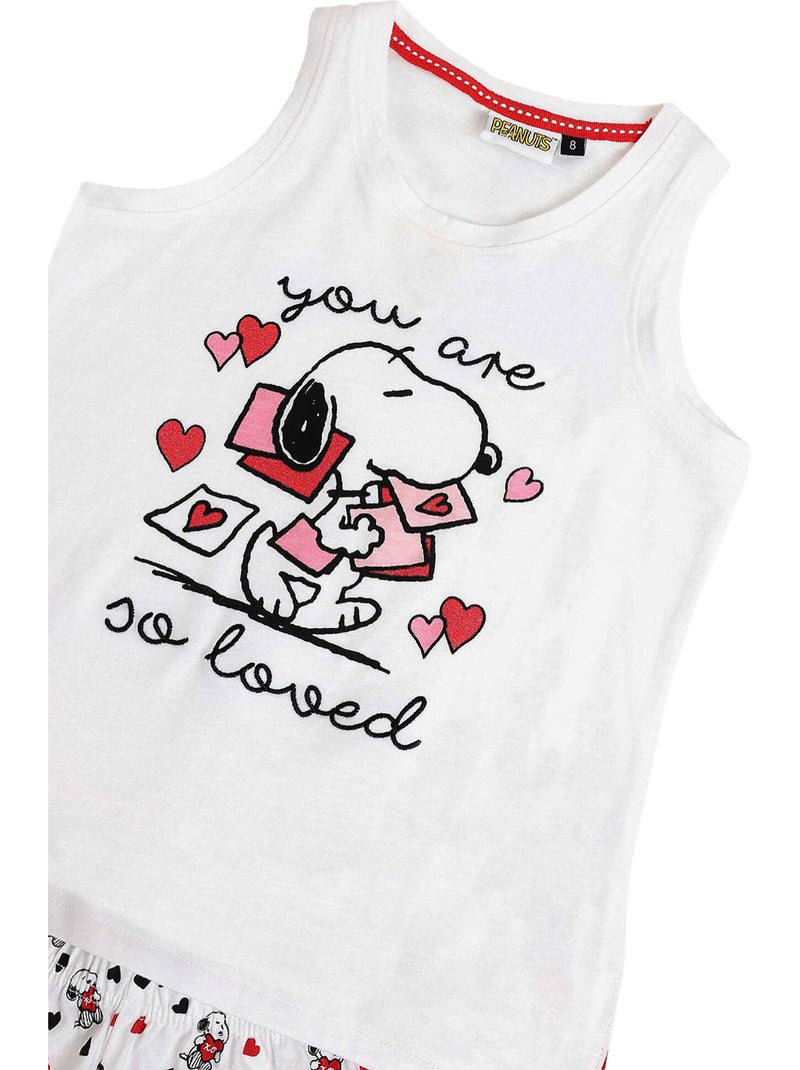 PEANUTS Pigiama senza maniche In My Heart per bambina Bianco - Kiabi