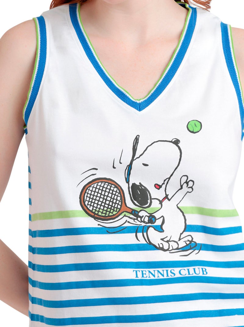PEANUTS Pigiama senza maniche Tennis Club da donna Blu - Kiabi