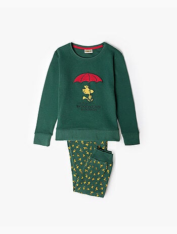 PEANUTS Pijama Manga Larga Green Classic Peanuts para Niña
