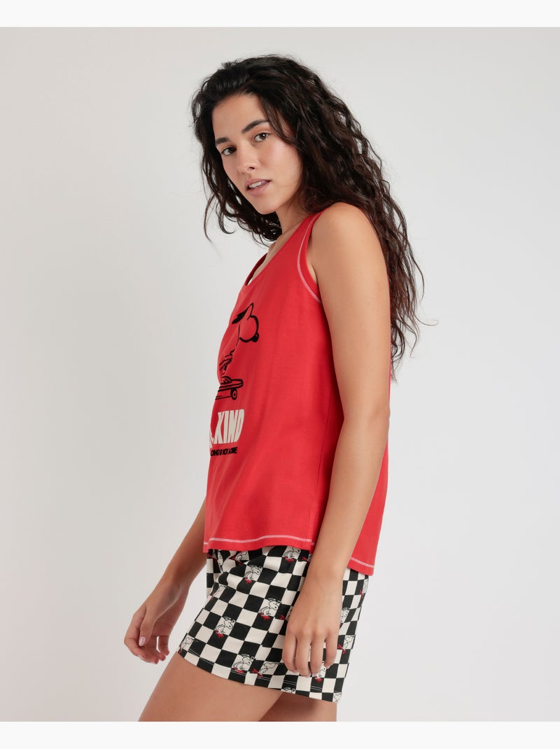 PEANUTS Skate Is Not A Crime Pigiama senza maniche da donna Rosso - Kiabi