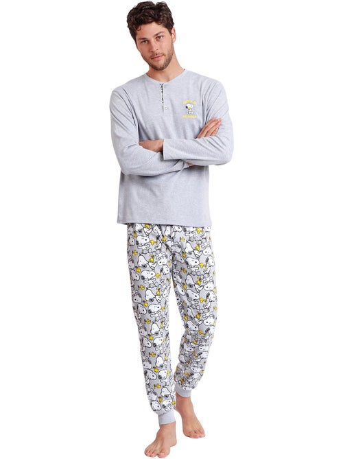 PEANUTS Snoopy divertente pigiama a maniche lunghe per uomo - Kiabi PEANUTS Snoopy divertente pigiama a maniche lunghe per uomo - Kiabi