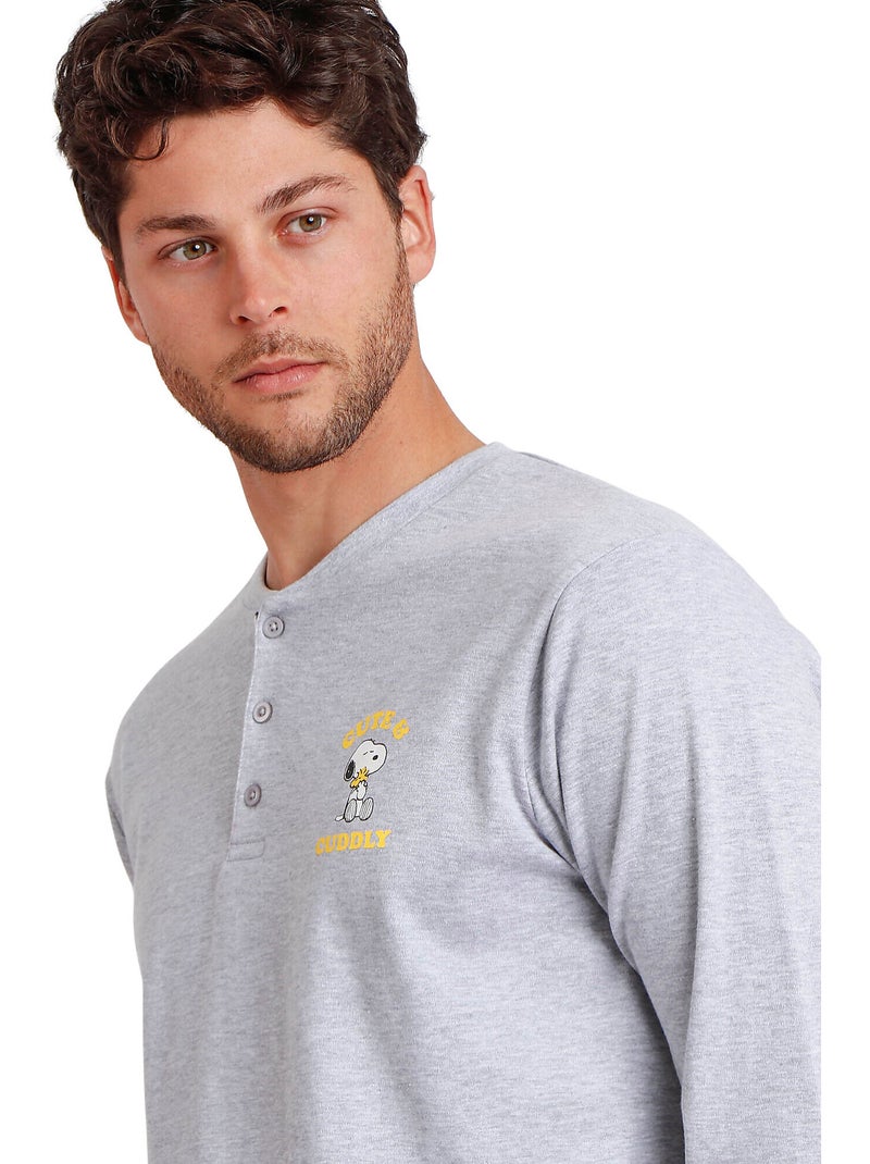 PEANUTS Snoopy divertente pigiama a maniche lunghe per uomo Grigio - Kiabi