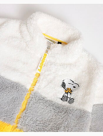PEANUTS Vestaglia a maniche lunghe calda e divertente a righe Snoopy per ragazze