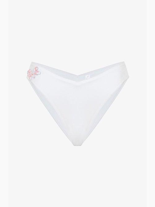 Pearl slip bikini con scollo a v e perline penti - Kiabi Pearl slip bikini con scollo a v e perline penti - Kiabi