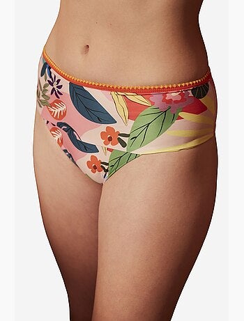 Pearl slip bikini con stampa floreale e vita alta penti