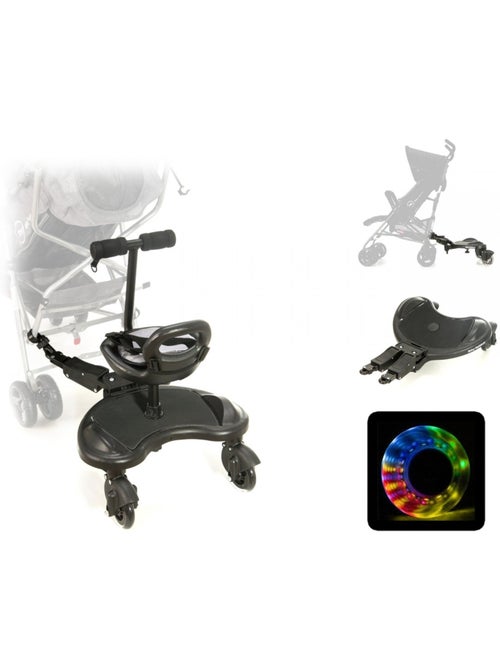 Pedana passeggino universale seduta bambino ruote LED 2-5 anni 20 kg - Kiabi Pedana passeggino universale seduta bambino ruote LED 2-5 anni 20 kg - Kiabi