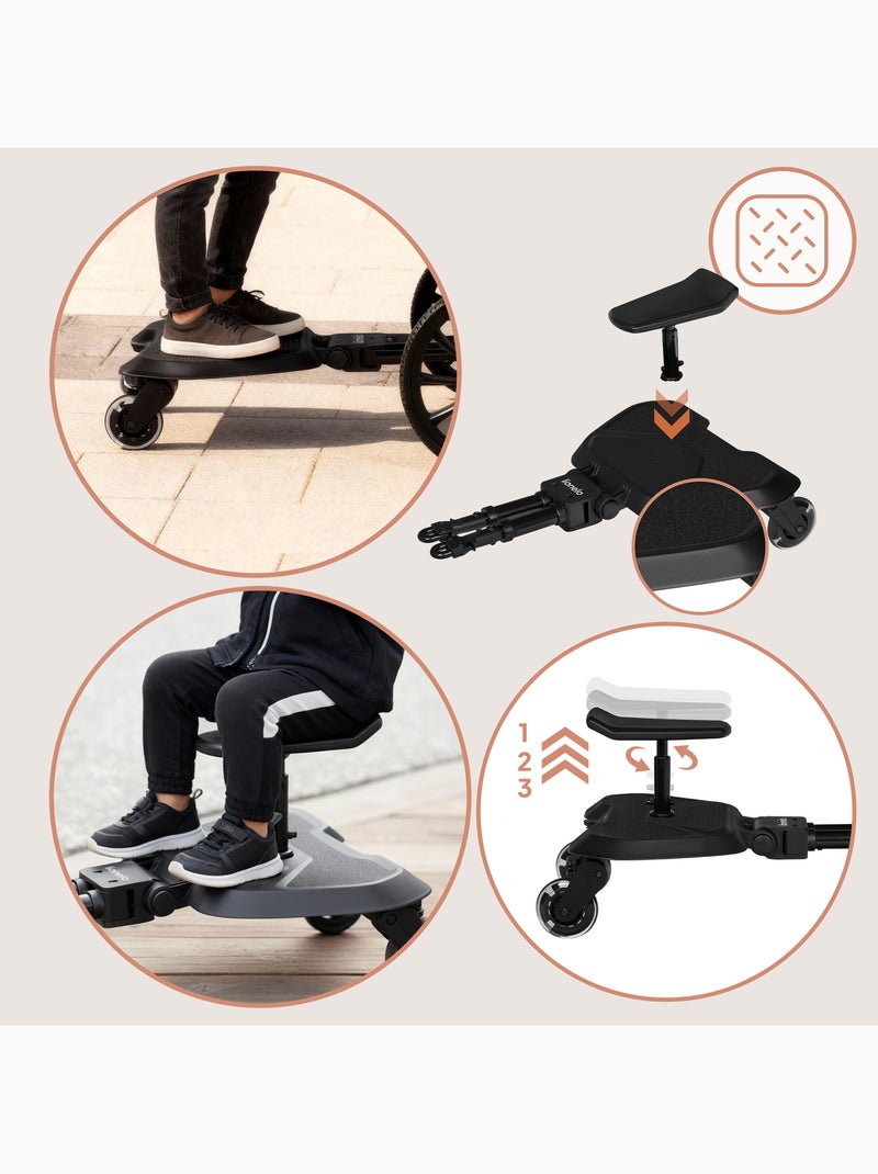 Pedana per passeggino - LIONELO Buggyboard - Universale - Con seduta Nero - Kiabi