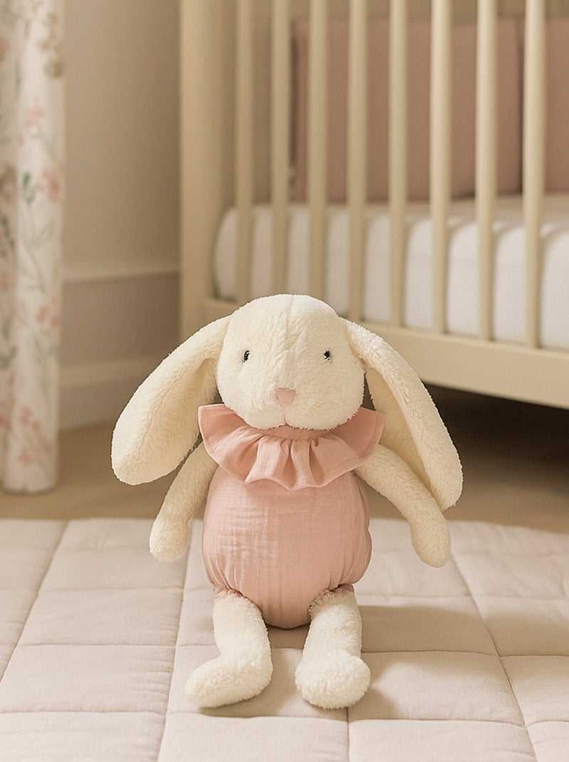Peluche coniglietto in velluto e cotone | Walking Mum Arancione chiaro - Kiabi
