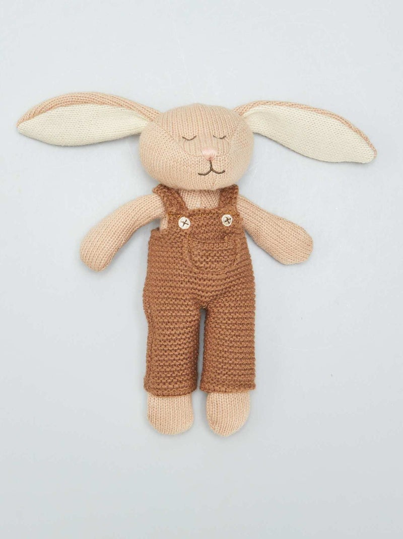 Peluche coniglio in maglia tricot BEIGE - Kiabi