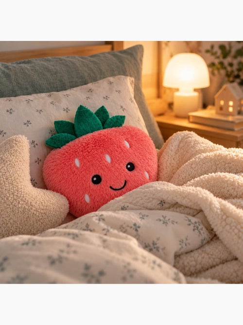 Peluche termico fragola ricamata caldo o freddo - Kiabi Peluche termico fragola ricamata caldo o freddo - Kiabi