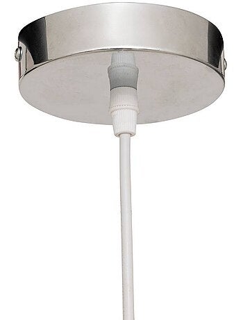 Pendente in metallo cromato con globo in vetro