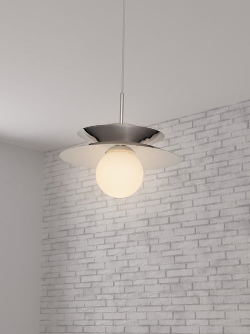 Pendente in metallo cromato con globo in vetro - Kiabi Pendente in metallo cromato con globo in vetro - Kiabi