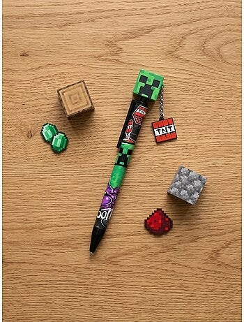 Penna con figurina 3d topper minecraft