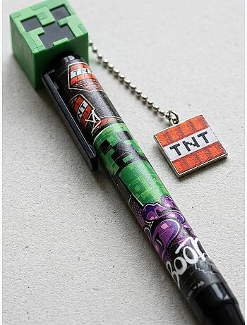 Penna con figurina 3d topper minecraft