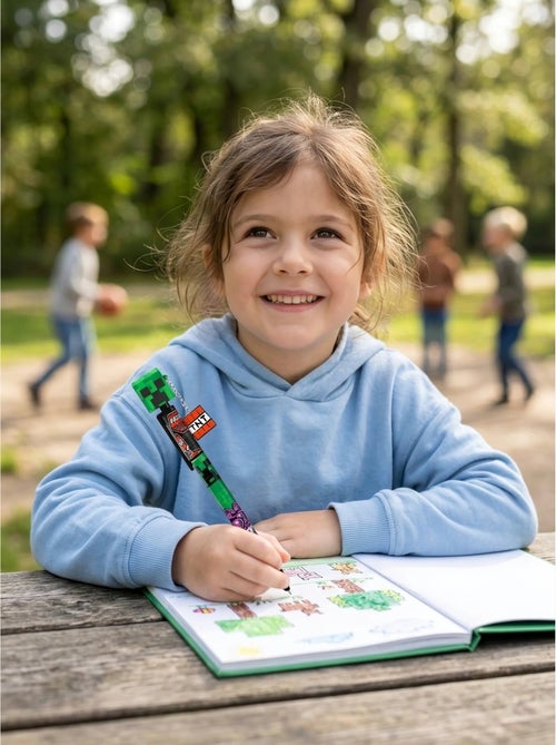 Penna con figurina 3d topper minecraft - Kiabi Penna con figurina 3d topper minecraft - Kiabi