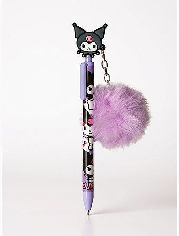 Penna con pompon e figurina kuromi sanrio