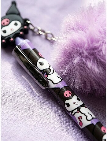 Penna con pompon e figurina kuromi sanrio
