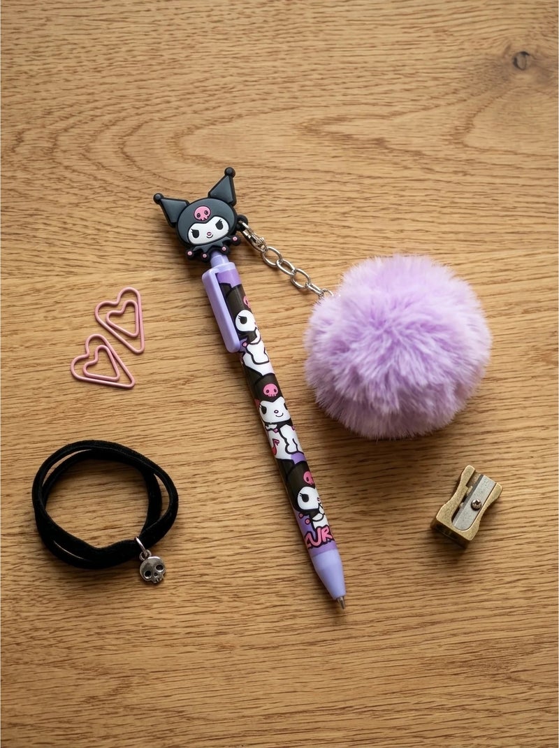 Penna con pompon e figurina kuromi sanrio Viola - Kiabi