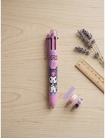 Penna kuromi 6 colori inchiostro multicolore a scatto sanrio