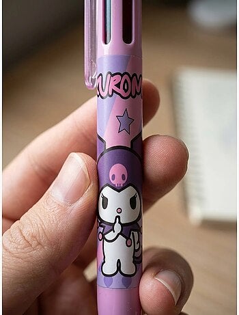 Penna kuromi 6 colori inchiostro multicolore a scatto sanrio