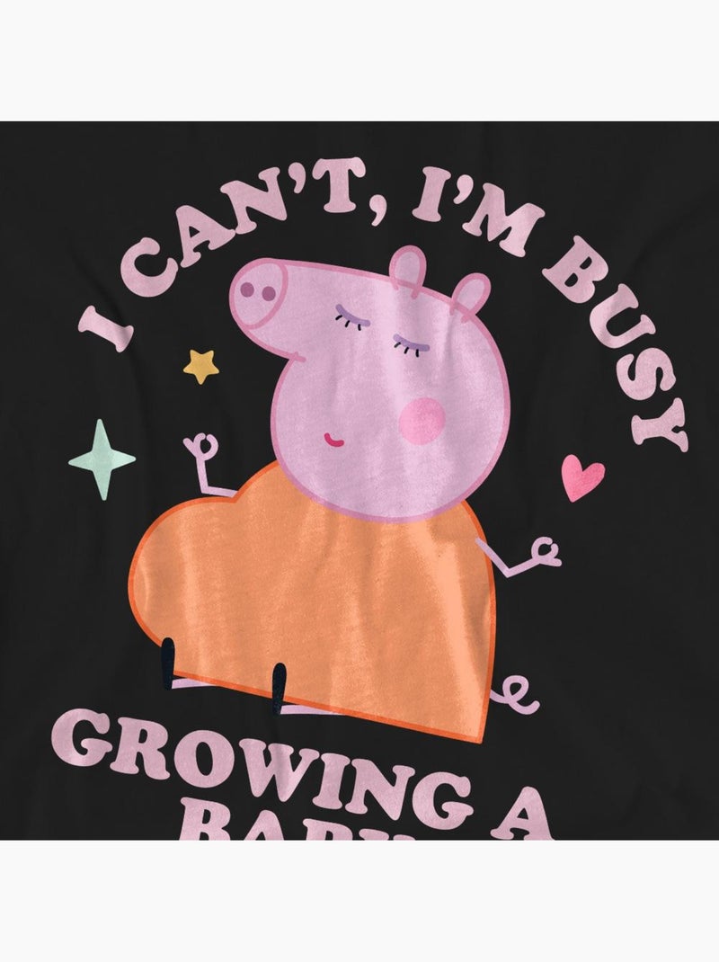 Peppa Pig Busy Growing A Baby Maglietta Mamma Pig Adulto Unisex Nero - Kiabi