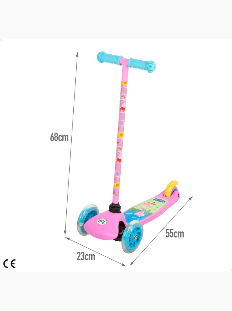 Peppa pig monopattino 55x23x68 cm 3 ruote max 20 kg con luci e freni N/D - Kiabi
