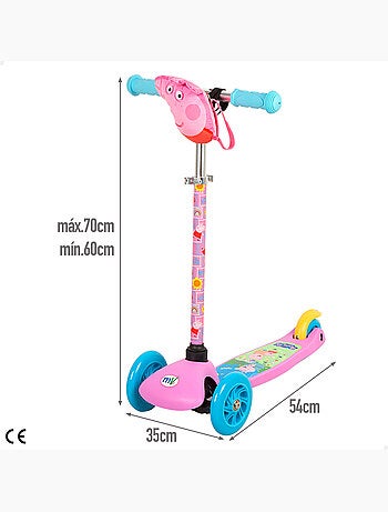 Peppa pig monopattino per bambini a 3 ruote con tasca