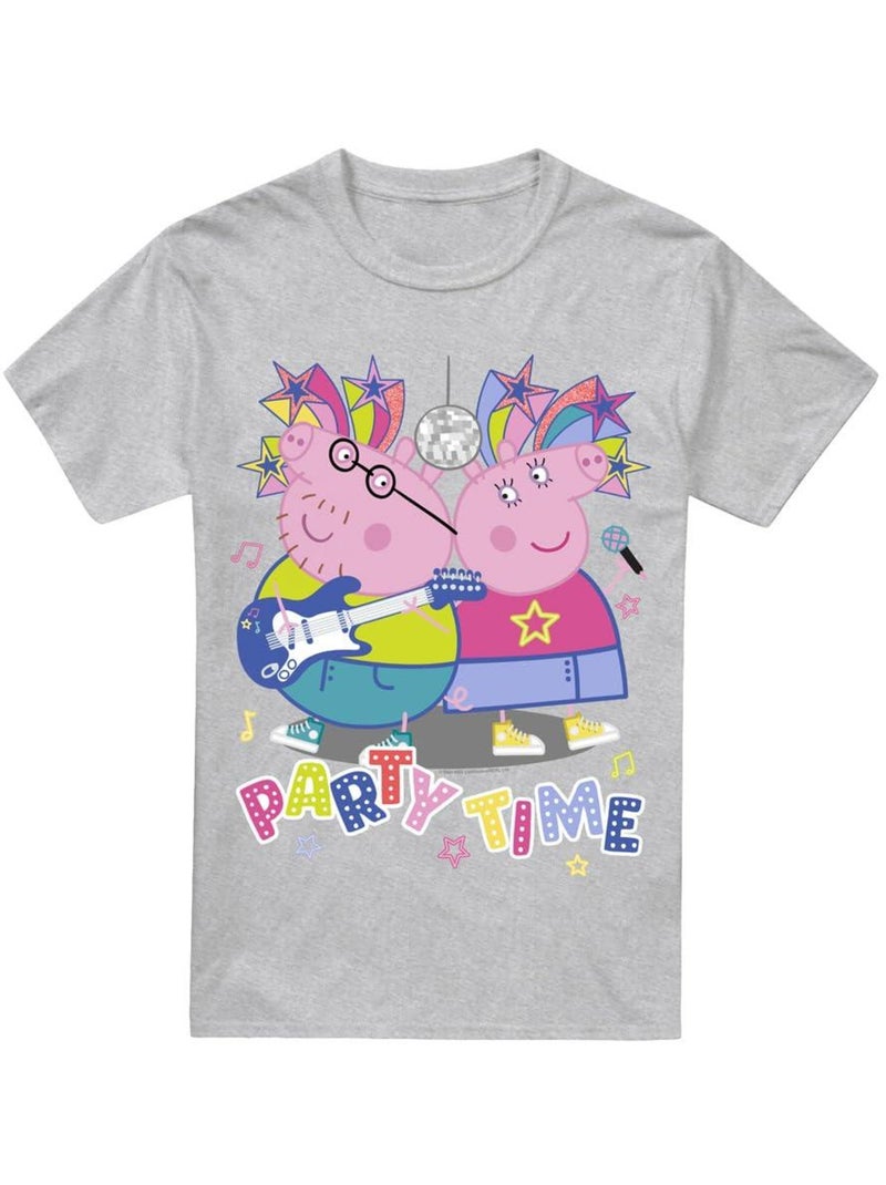 Peppa Pig Party Time Maglietta Mamma Maiale Papà Maiale Uomo Grigio melangiato - Kiabi